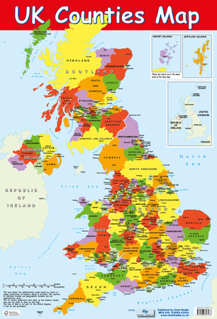 Map Of UK Counties Prints