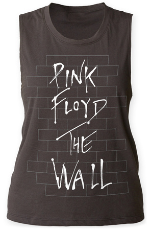 Womans: Pink Floyd- The Wall Black Bricks Logo Tank T-shirts