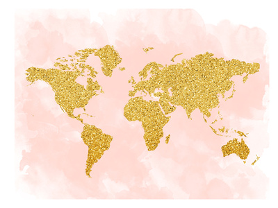 World Map 4 Prints by  Peach & Gold