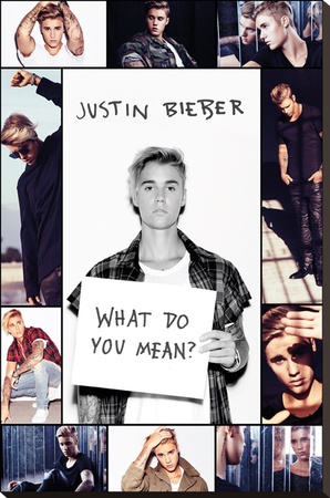 Justin Bieber- What Do You Mean Collage Stretched Canvas Print