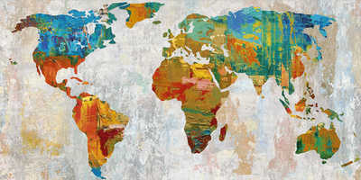 Abstract World Map Giclee Print by Paul Duncan