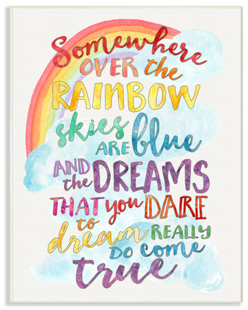 Somewhere Over the Rainbow With Rainbow Wood Sign