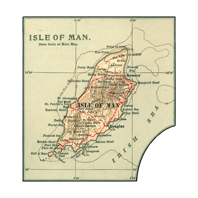 Inset Map of the Isle of Man. United Kingdom Giclee Print by  Encyclopaedia Britannica