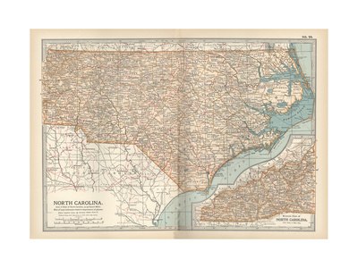 Plate 78. Map of North Carolina. United States Giclee Print by  Encyclopaedia Britannica