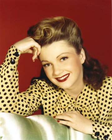 Anne Baxter Portrait in Polka Dot Yellow Dress Photo by  Movie Star News