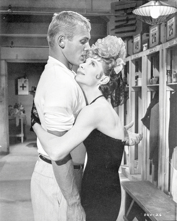 Damn Yankees Cast hugging in Black and White Photo by  Movie Star News