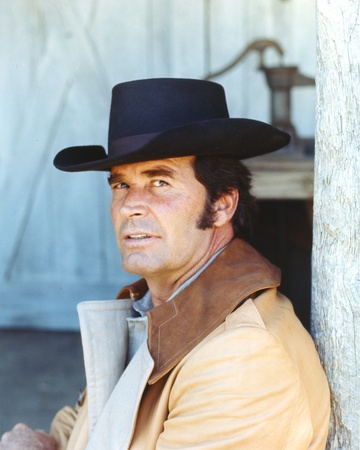 James Garner Posed In Brown Leather Jacket and Grey Shirt with Black Cowboy Hat Photo by  Movie Star News