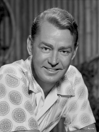 Alan Ladd smiling, wearing White Polo Close Up Portrait Photo by  Movie Star News
