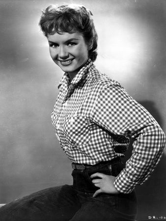 Debbie Reynolds on a Checkered Top and smiling Photo by  Movie Star News