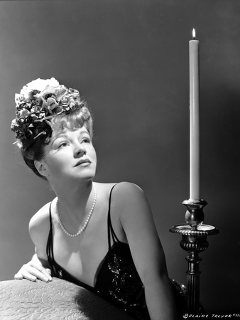 Claire Trevor Looking Up in Black Lingerie Classic Portrait Photo by  Movie Star News