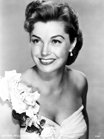 Esther Williams on White Tube Gown with Flowers Look Away Pose Photo by  Movie Star News