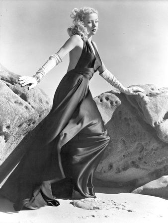 Gloria Grahame Posed in Black Gown Photo by  Movie Star News