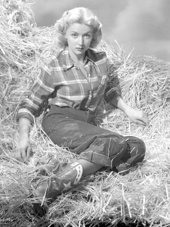 Gloria Grahame Posed in Denim Pants Photo by  Movie Star News