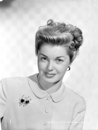 Esther Williams Portrait in Black and White with Corsage Photo by  Movie Star News