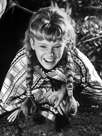 Hayley Mills sitting on Ground in Printed Blouse and laughing Photo by  Movie Star News