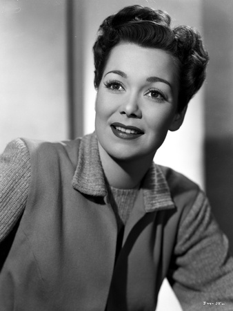 Jane Wyman Portrait in Grey Linen Long Sleeve Corduroy Coat and Cotton Shirt Photo by  Movie Star News