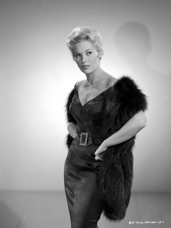 Kim Novak wearing Furry Black Gown Portrait Photo by  Movie Star News