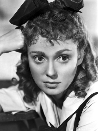 Martha Scott Portrait wearing Ribbon Hairband in Black and White Photo by  Movie Star News