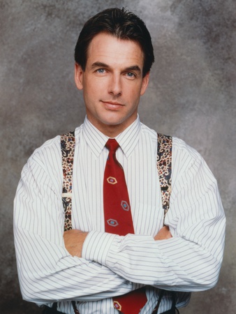 Mark Harmon Portrait in White Striped Collar Shirt Photo by  Movie Star News