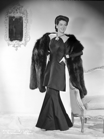 Rosalind Russell Posed in Dress with Hands on Waist Photo by  Movie Star News