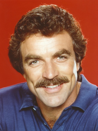 Tom Selleck in Blue Polo Shirt Close-up Portrait Photo by  Movie Star News