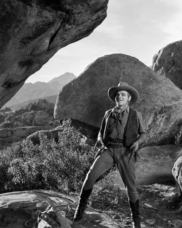 James Cagney standing with Legs Spread in Cowboy Outfit Classic Portrait Photo by Mack Elliott