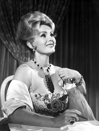 Zsa Zsa Gabor Looking Away in Strapless Corset with Glossy Coat Photo by  Movie Star News