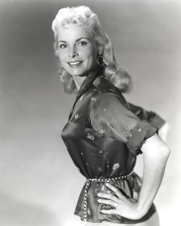 Janet Leigh Posed in Black Short Sleeve Silk Blouse with Hands on the Waist Photo by  Movie Star News