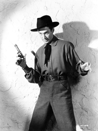 James Stewart Posed in Black Silk Long Slee Shirt and Black Velvet Panama Hat Photo by  Movie Star News