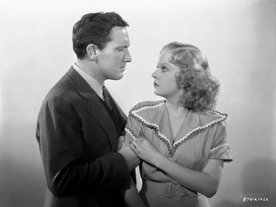 Jean Harlow Couple Shot Scene from a Film in V-Neck Short Sleeve Tweed Linen Shirt Photo by  Hurrell