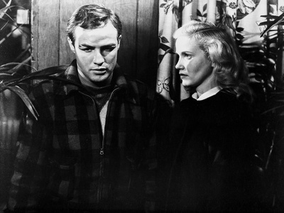 Marlon Brando standing and Talking to a Girl in Black and White Photo by  Movie Star News