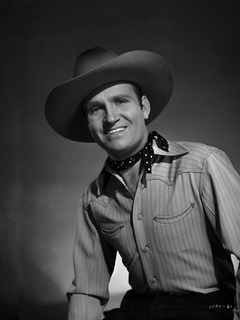 Gene Autry wearing Cowboy Outfit, Posed in Striped Shirt Photo by  Movie Star News