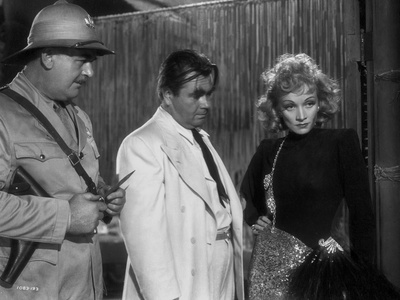 Marlene Dietrich Looking Away with Two Men in Movie Scene Photo by  Movie Star News