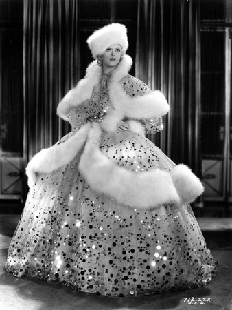 Marion Davies posed in A Glitter Dress in Black and White Photo by  Movie Star News