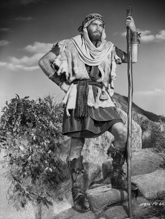 Ten Commandments Moses Holding Stick in Black and White Photo by  Movie Star News