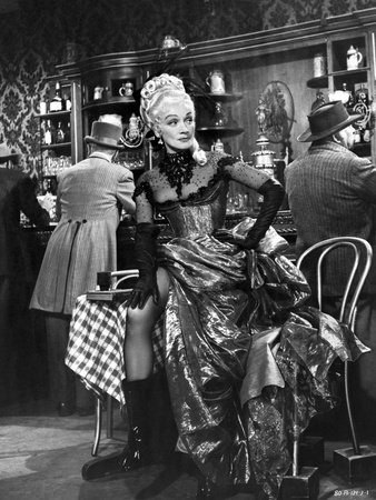 Marlene Dietrich Seated in a Bar wearing Black Dress Photo by  Movie Star News