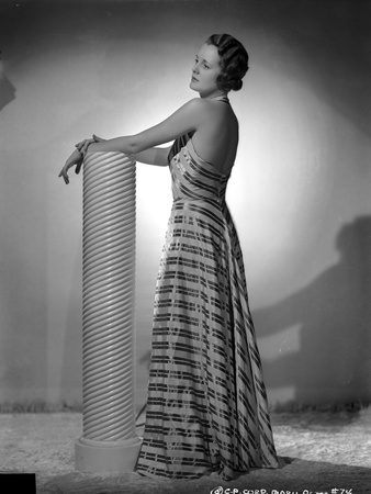 Mary Astor on a Stripe Dress Backless posed Portrait Photo by  Movie Star News
