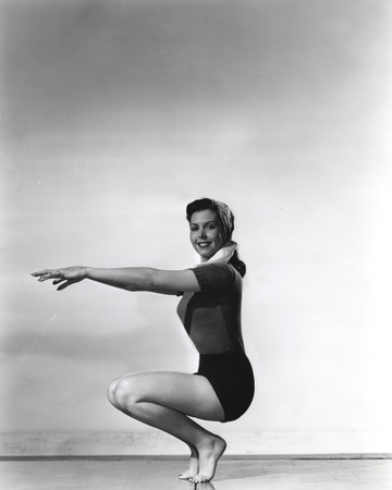 Ann Miller Squatting in Lingerie Classic Portrait Photo by  Movie Star News