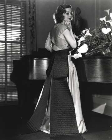 Loretta Young White Flowers, Silver and Gown Black Photo by  Movie Star News