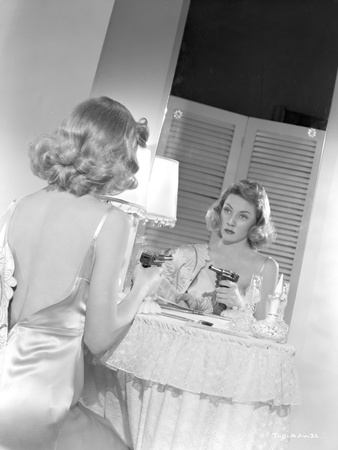 Gloria Grahame Looking in a Mirror in Backless Dress Photo by  Movie Star News