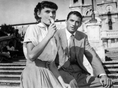 Audrey Hepburn and Gregory Peck in Roman Holiday Photo by  Movie Star News