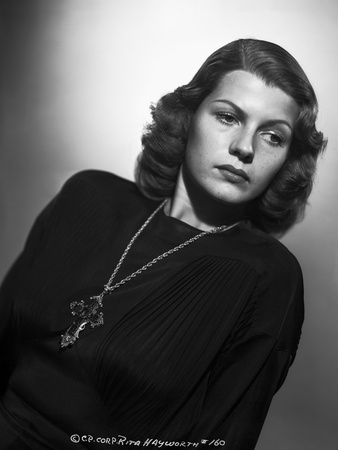 Rita Hayworth Posed with a Cross Pendant Necklace Photo by A.L. Schafer