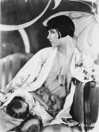 Louise Brooks Looking Away in Floral Dress Portrait Photo by  Movie Star News