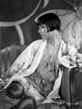 Louise Brooks Looking Away in Floral Dress Portrait Photo by  Movie Star News