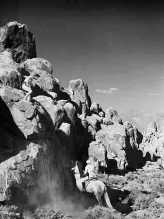 Johnny Weissmuller Climbing Rock in Black and White Photo by  Movie Star News