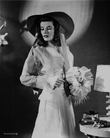 Katharine Hepburn Pose in Shirt in Black and White Photo by  Movie Star News