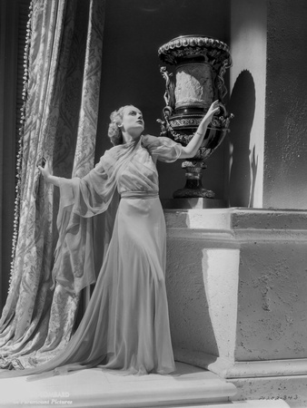 Carole Lombard wearing a Long Gown and Looking Up Photo by ER Richee