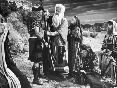 Ten Commandments Talking in Black and White Photo by  Movie Star News