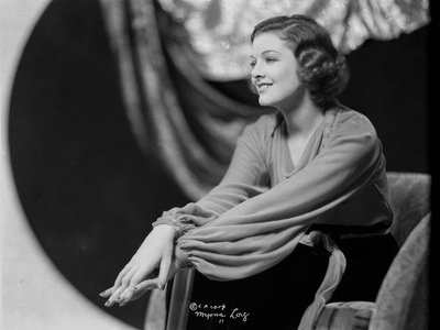 Myrna Loy Holding Hands in Black and White Photo by  Fraker