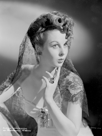 Susan Hayward wearing an Embroidered Veil Photo by  Movie Star News